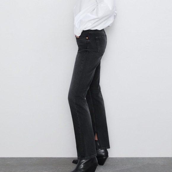 Zara Twilight black Premium jeans w side vents hem - Picture 3 of 7